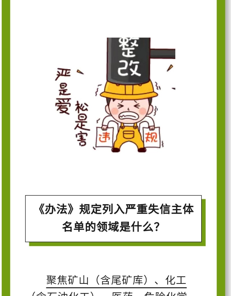 必 要 性：進一步健全完善了安全生產(chǎn)嚴重失信主體名單管理制度，有利于構建放管結合、寬嚴相濟、進退有序的信用監(jiān)管新格局。